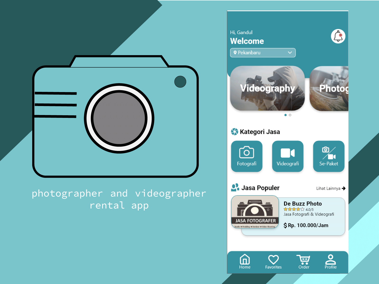 Photographer & Videographer rental app app design illustration photography rent ui videography