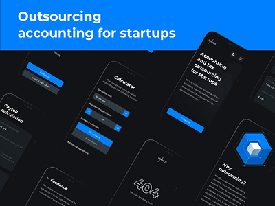 Outsourcing accounting for startups UX/UI landing page