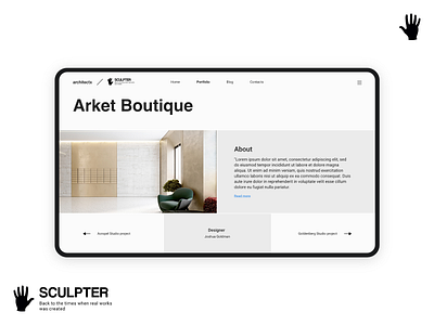 Architect portfolio / web design macbbok minimalistic uiux web design