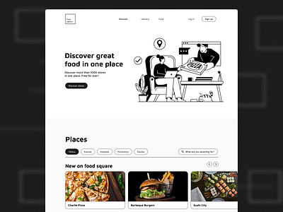 Food ordering platform concept design illustration ui uiux vector webdesign