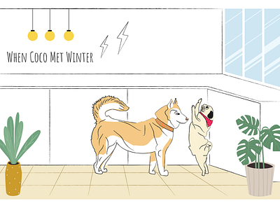 COCO-WINTER brushes concept dogs husky illustraion moment pug realistic