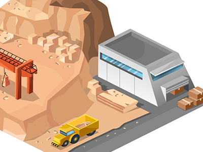 Game Art / Marble-Quarry 2d building construction design game graphicdesign illustration illustrator isometric marble vector