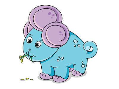 Character Design 2d animal blue cartoon character cute design illustration illustrator vector