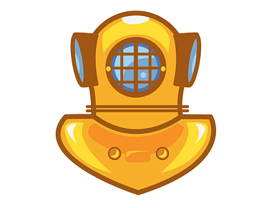 Old fashioned diving suit 2d concept diving graphicdesign icon illustration illustrator steampunk vector yellow