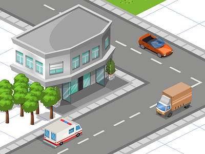 Game Art / City 2d build concept design game graphicdesign illustration illustrator isometric road tile vector