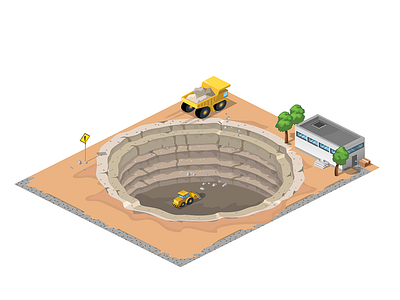 Game Art / Mining 2d building concept construction design facebook game illustration isometric mine vector wacom