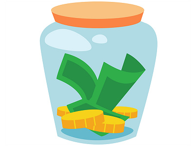 Money Box box cartoon cash change coin illustration jar money vector