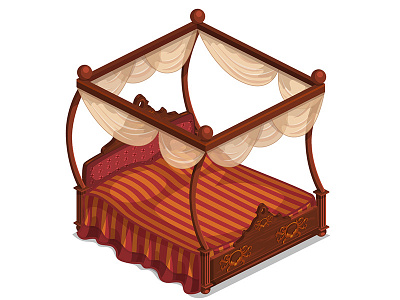 İsometric Bed 2d bed concept decoration design furniture game illustration isometric vector wacom