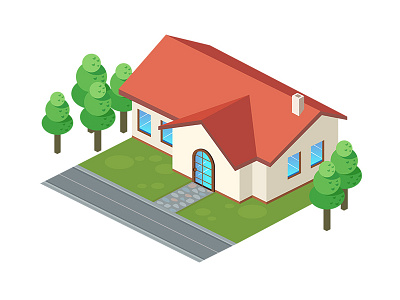 Isometric House 2d build building city design game house illustration isometric vector