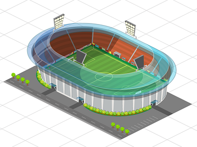 Game Art / Stadium 2d build construction design football game illustration isometric sport stadium tile vector