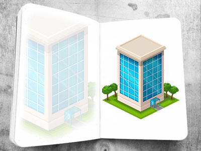 Game Art / Building 2d building design game illustration isometric notebook sketch vector