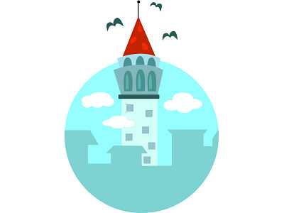 İstanbul / Galata Tower 2d concept design famous flat illustration istanbul tower vector