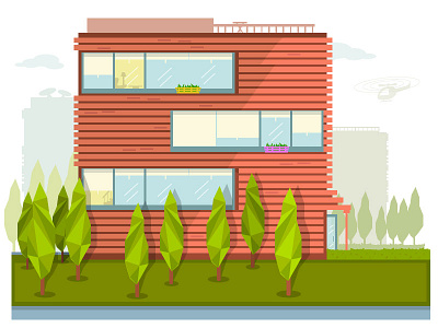 Concept House / Vector build concept design flat house illustration tree vector