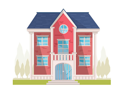 Concept House / Vector 2d build city concept design flat house illustration vector