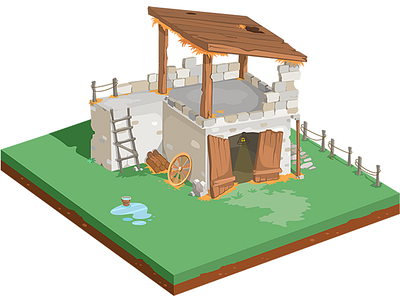 Game Art / Vector Barn 2d barn building farmer game game design house illustration isometric tiles vector wood