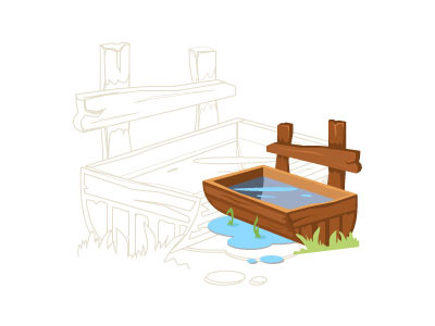 Game Art / Trough decoration design farm game game design illustration sketch trough vector wood wooden