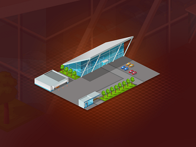 Showroom / isometric 2d adobe car illustrator isometric showroom store vector