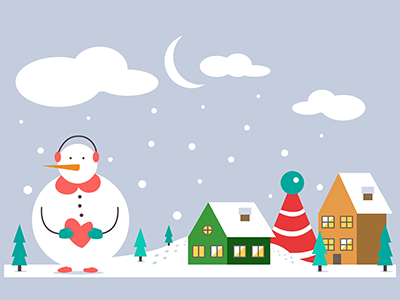 Christmas Illustration 2d celebration christmas cute design illustration new year snowman vector