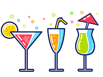 Summer Cocktail cocktail colorful funny icon illustration summer vector