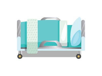 Hospital Bed 2d bed blue draw hospital medical vector