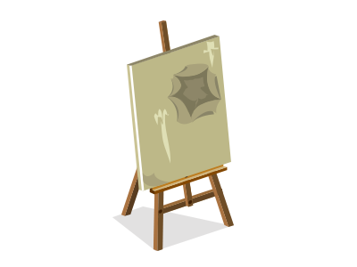 Easel 2d design illustration isometric paint painter vector