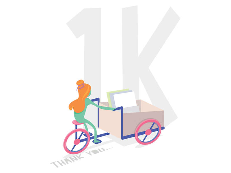 1K followers on Instagram. Thank you all for your support. 1k 2d art design followers gamedesign illustration illustrator instagram vector