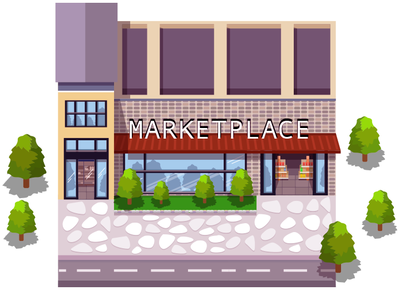 Marketplace 2d build design game illustration illustrator marketplace vector wacom