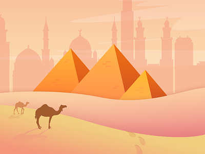Egypt Background 2d background concept cover dessert egypt illustraion illustrator pyramid vector wacom yellow