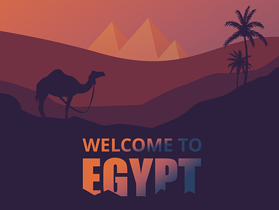 Egypt Background 2 2d adobe animal background camel concept cover desert egypt illustration illustrations vector wacom