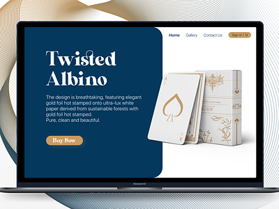 Website - Playing Cards blue cards customer deck gold gradient hero mockup pattern playing royal section shopping ui website
