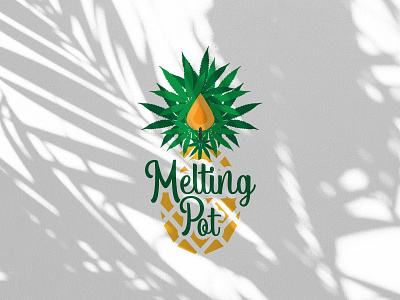 Melting Pot Candles Logo branding candles cannabis cannabis branding cbdoil logo logo design pineapple