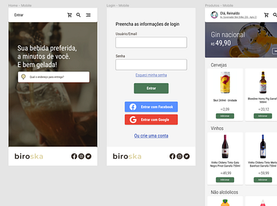 Biroska app branding mobile product page retail ui ux