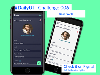 User Profile app dailyui design mobile ui user profile ux