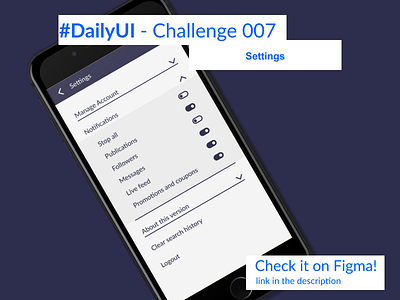 Settings app dailyui design mobile ui ux