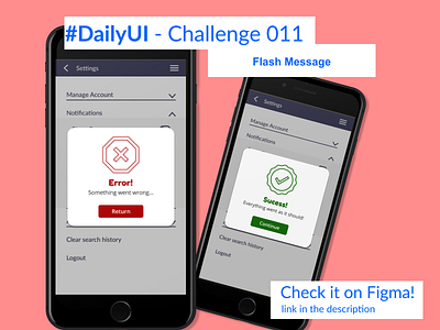 Flash Message app dailyui design mobile ui