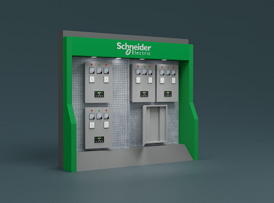Schneider exhibit display 3d model blender3d design floor display posm retail design