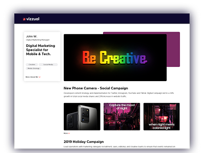 Vizzual | Marketing Portfolio UI Example