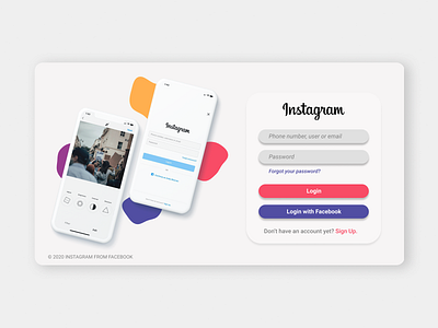 Instagram Login Page design ui ui design ui ux uidesign ux web web design webdesigns website website design