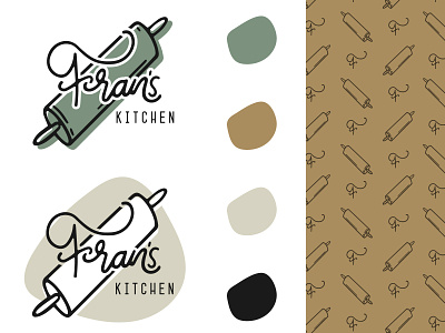 Fran's Kitchen branding design flat handlettering icon illustration logo simple type vector