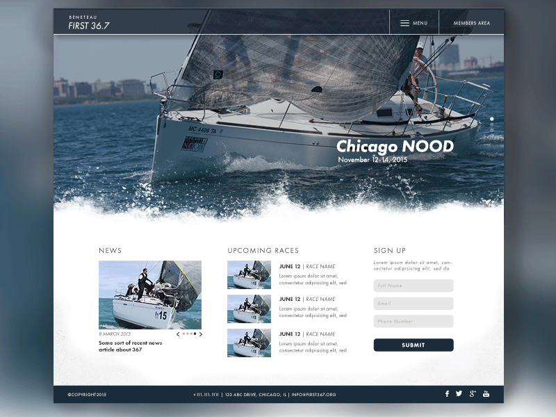 First 36.7 Website branding clean concept homepage minimal modern race sailboat type typography website