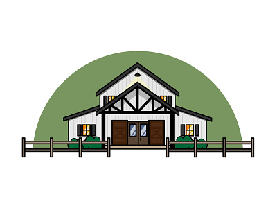 Farmhouse farmhouse house icon illustration minimal simple design