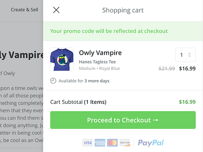 Desktop Shopping Cart UI
