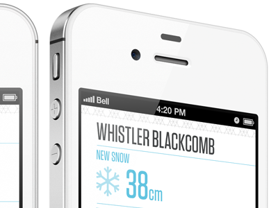 Snow Report app interface design ios iphone report snow ui winter