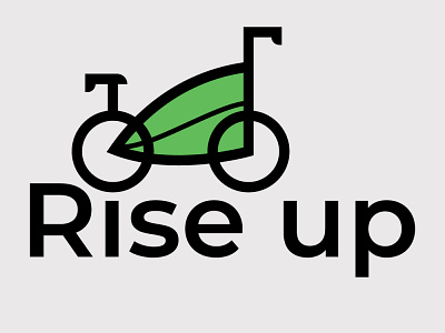 rise up branding happiness illustration lettermark reduce pollution save the nature simple