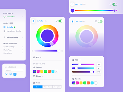 SmartLED Color Picker App app design color interface led lights sliders swatches ui