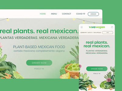 viva vegan - Website Design for Mexican Restaurant branding illustration interface ui ui design ui ux ux ux design website website design