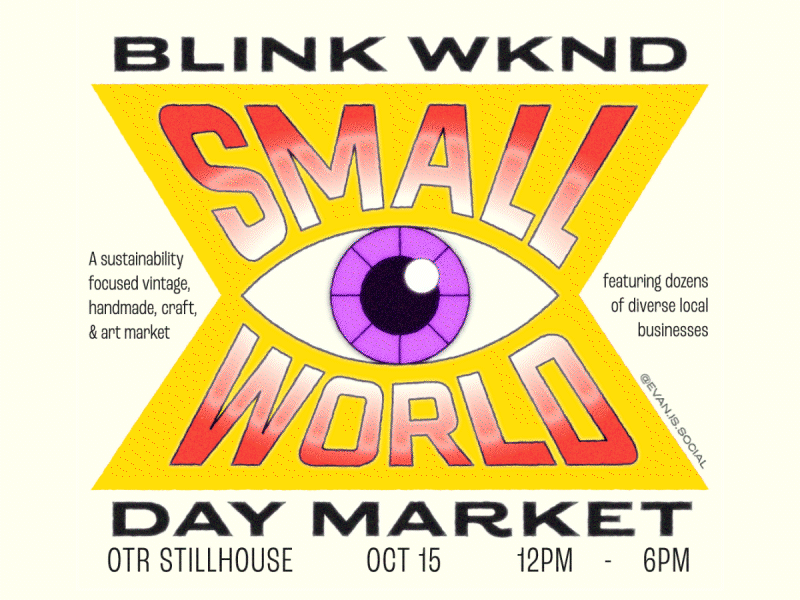 Small World Day Market Poster animation cartoon design digital eye illustration market motion graphics planet small world
