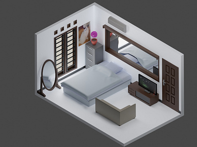Isometric My Room 3d modeling house isometric room