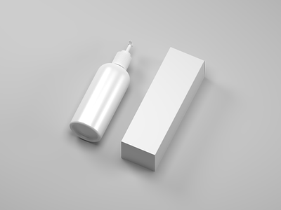 Cosmetic packaging 3D Model (Freebies) 3d 3d model branding design graphic design model