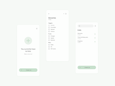 Grocery List App app dailyui design grocery grocery list list minimal notes ui uidesign uiux